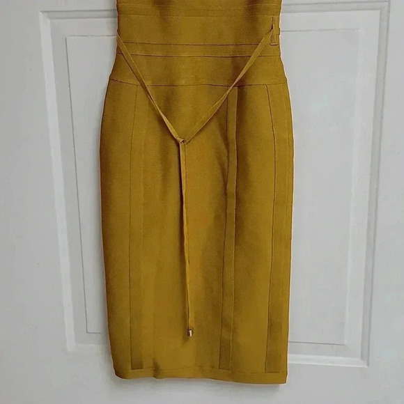 House of CB London BELICE GINGER TIE WAIST BANDAGE DRESS - Picture 5 of 13